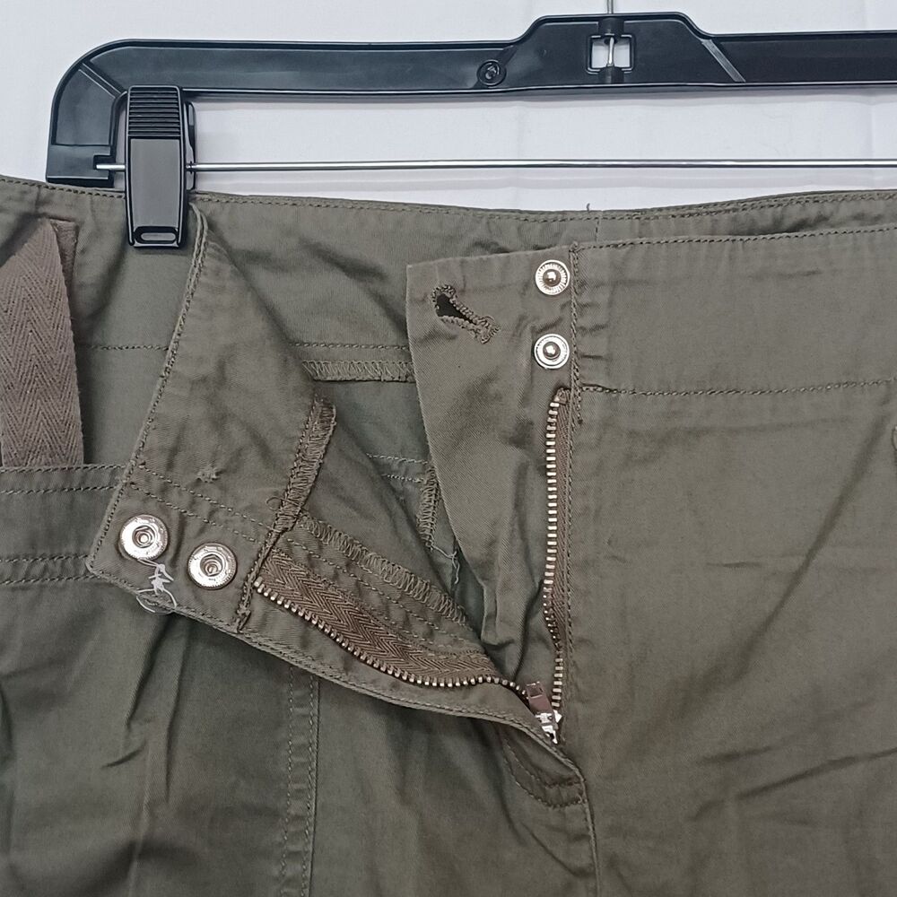 Jones New York Signature Women’s 12 Green Cargo Straight‑Leg Twill Cotton Pants - Picture 8 of 14